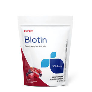 Biotin 5000mcg - 30 Soft Chews &#40;30 Servings&#41;  | GNC